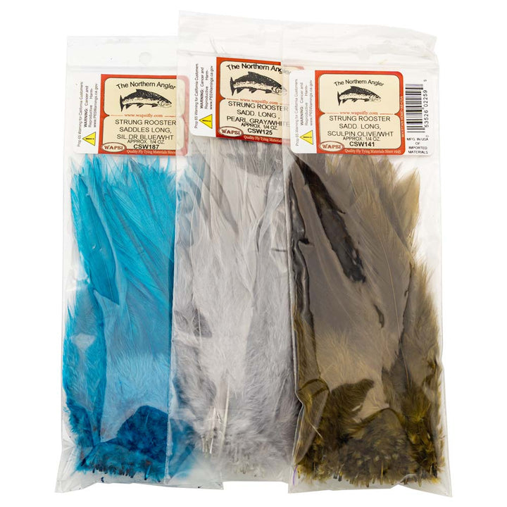 Strung Dyed Rooster Saddles