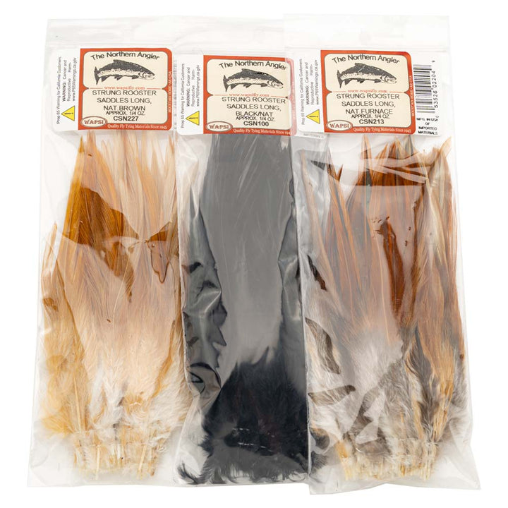 Strung Natural Rooster Saddles